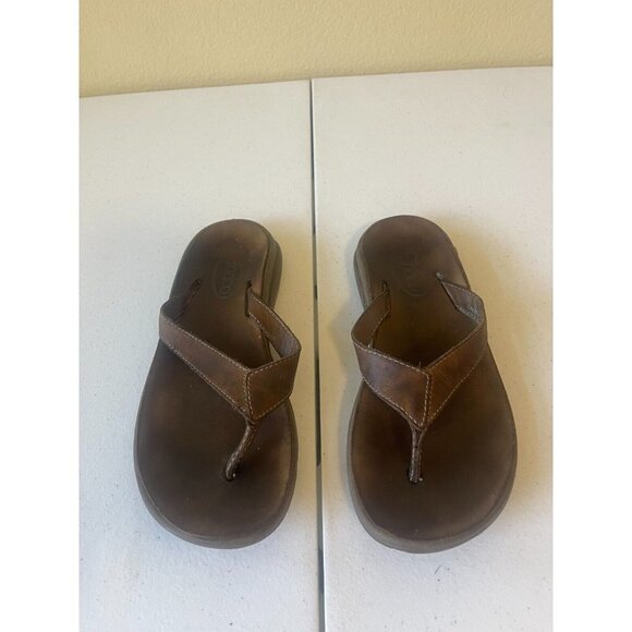 Chaco Sz 6 M Brown Flip Flop Leather Women Sandals - Picture 2 of 15